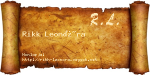 Rikk Leonóra névjegykártya